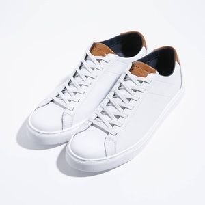 Bylt Everyday shoes. Premium leather. White with brown accent